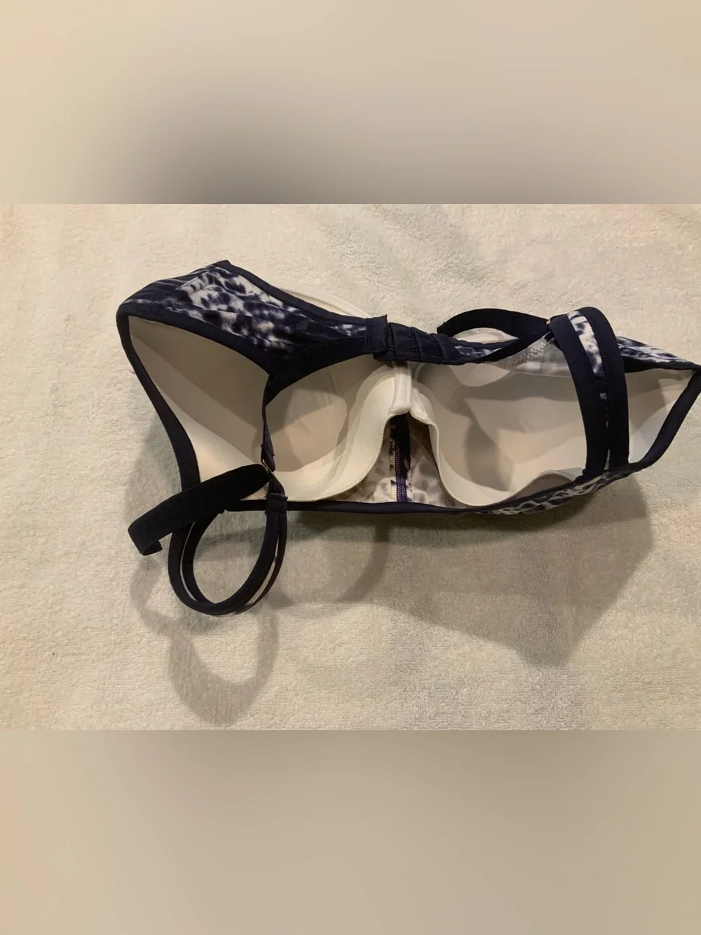 Natori Navy and White Animal Print Bra